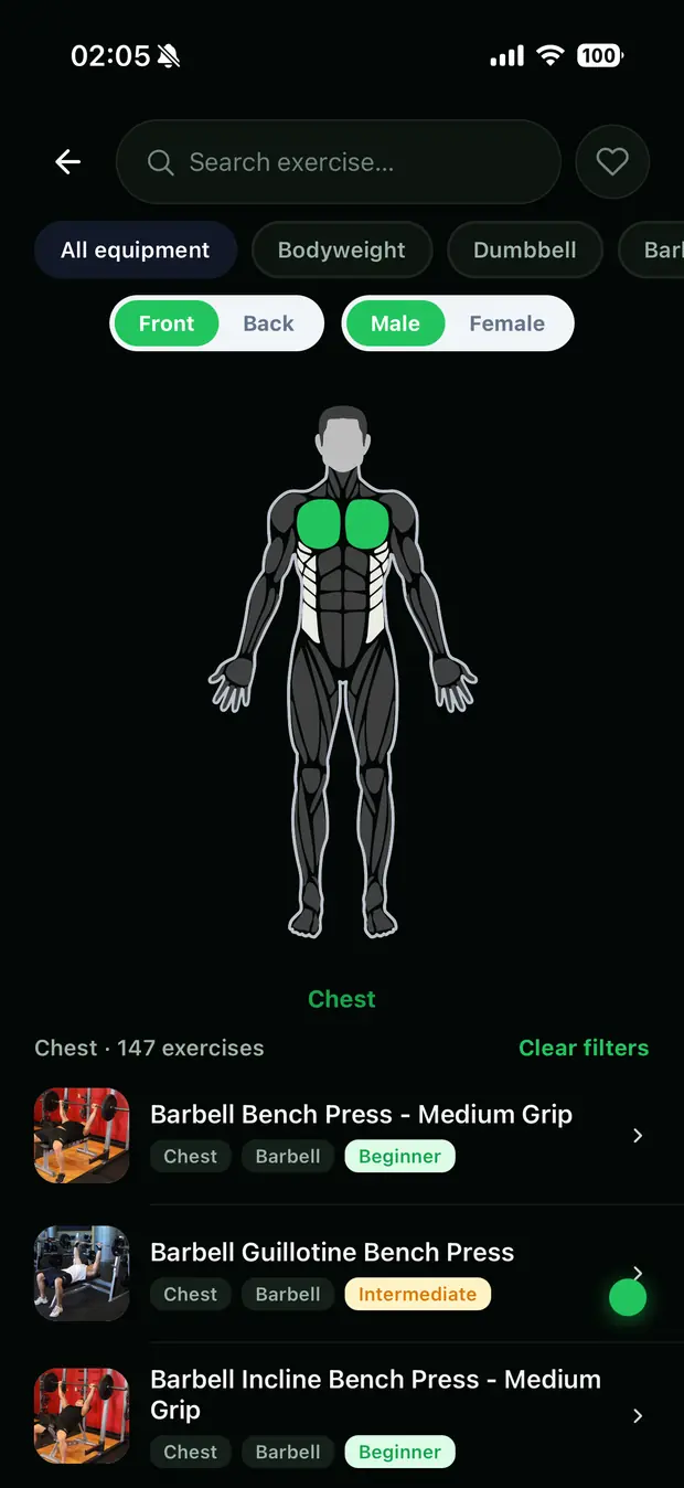 Exercise library
